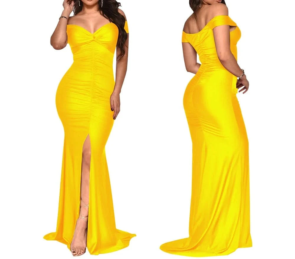 Women Long Dresses Sexy Backless Bodycon Evening Dresses Nightclub Maxi Dress Cocktail Birthday Party Welcome Prom Dress XSY039 - M & M Global
