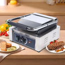 Commercial 1800W Panini Press Grill, Dual-Sided Electric Griddle Machine with Non-Stick Surfaces, Adjustable Temperature Control - M & M Global