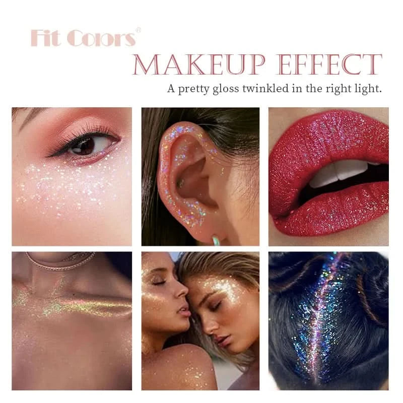 Facial&body Chameleon High Gloss Glitter Powder Long Lasting Waterproof Stage Party Glitter Eyeshadow Hair Face Body Glitter Gel - M & M Global