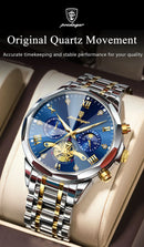 POEDAGAR Luxury Men Watch Top Original Waterproof Luminous Chronograph Man Wristwatch Stainless Steel Quartz Men's Watches Reloj - M & M Global