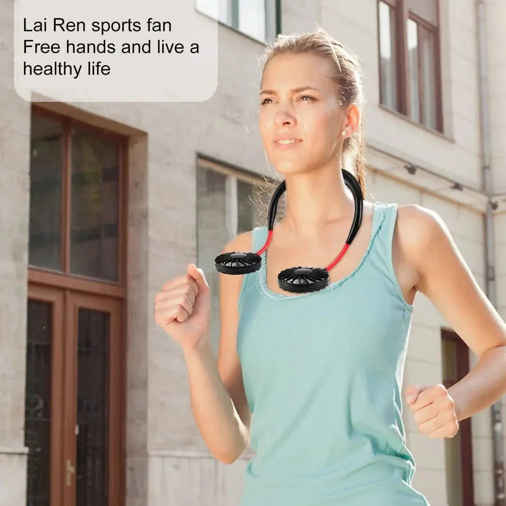 USB Charging Lazy Neck Fan Rechargeable Practical Wearable Sports Fan Convenient Outdoor Indoor Portable Fan - M & M Global