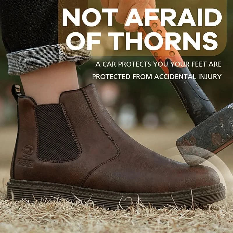 Anti-smash and anti-puncture work shoes high top four seasons safety shoes