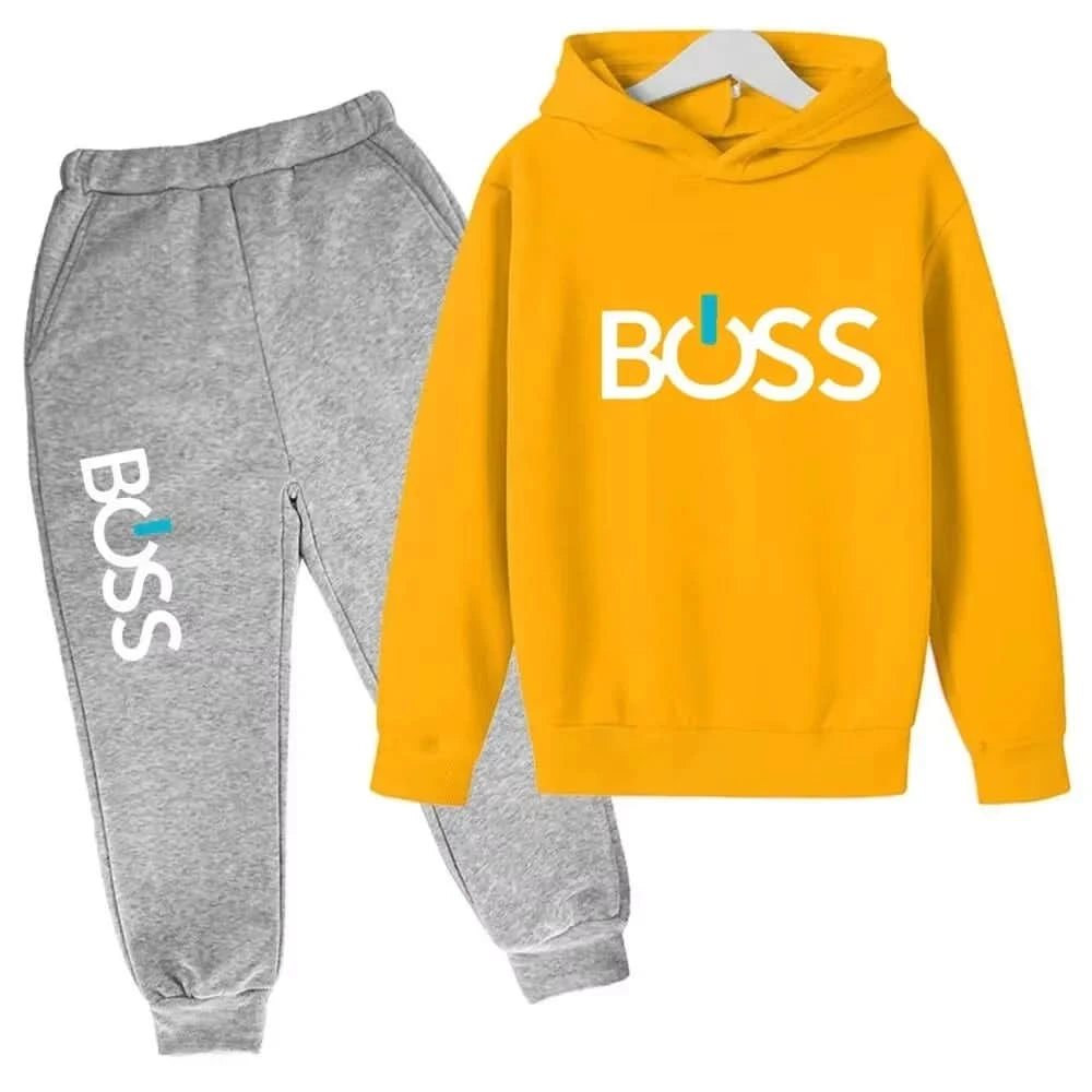 Streetwear New Spring And Autumn Children Hoodie Set Boys Girls Casual Long Sleeve Hoodie Tops+Pants Sportswear 2-14 Years Old - M & M Global