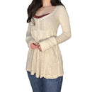 2000s Vintage Long Sleeve Babydoll Knitted Sweater Tops Cottage Milkmaid Pullovers Aesthetic Grunge Y2k Knitwear T-shirts Women