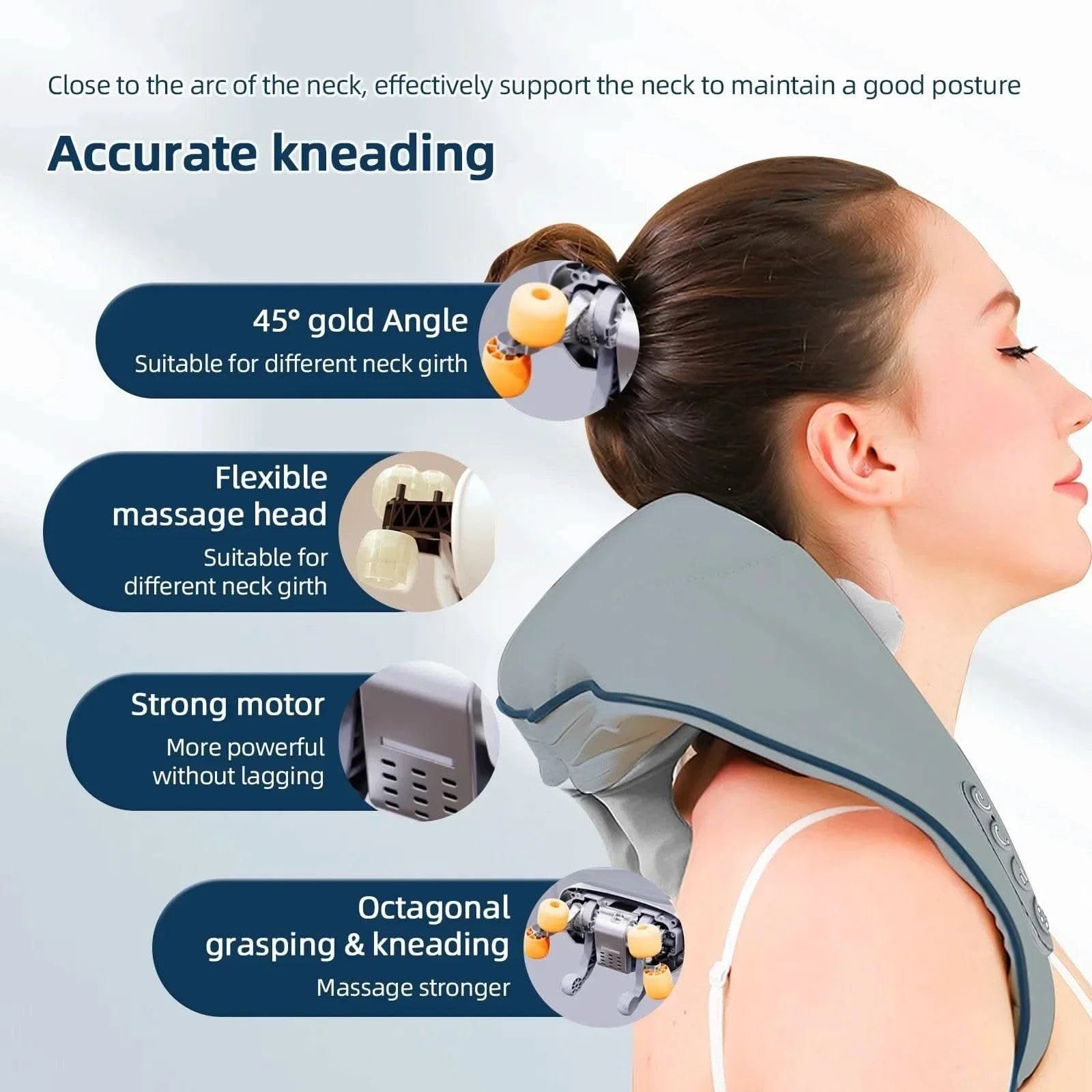 20W Wireless Trapezius Massager Neck And Shoulder Kneading Massager Neck And Back Massager Shawl Neck Cervical masajeador - M & M Global