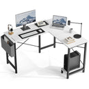 JHK Gaming Corner 50 Inch Office Writing PC Wooden Table with CPU Storage Shelf & Side Bag for Home Office Bedroom Small Space
