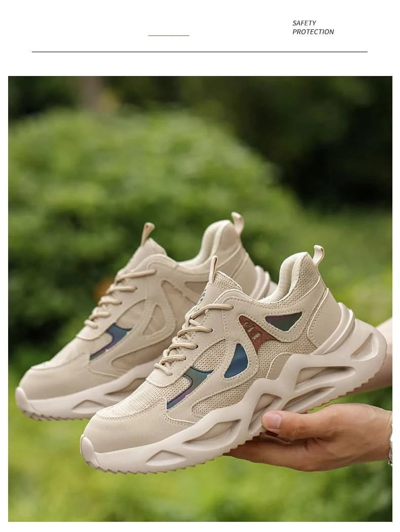 Lightweight Safety Shoes Men Work Shoes Steel Toe Work Boots Breathable Outdoor Sneakers Man Breathable Shoes Protective Boots