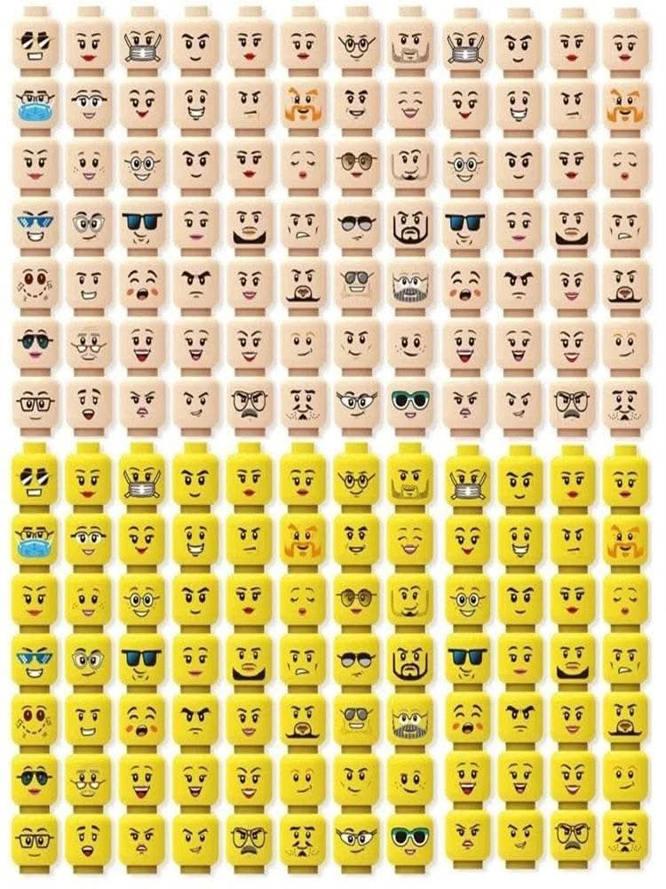Buildings Blocks 3626 Figure Head Faces Creative Laugh Cry Cute Facial Expression Toy For High-Tech MOC Set - M & M Global