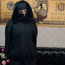 Men and women Balaclava Y2kGothic Harajuku winter new item double hooded sweatshirt men's hooded mask zipper sportswear
