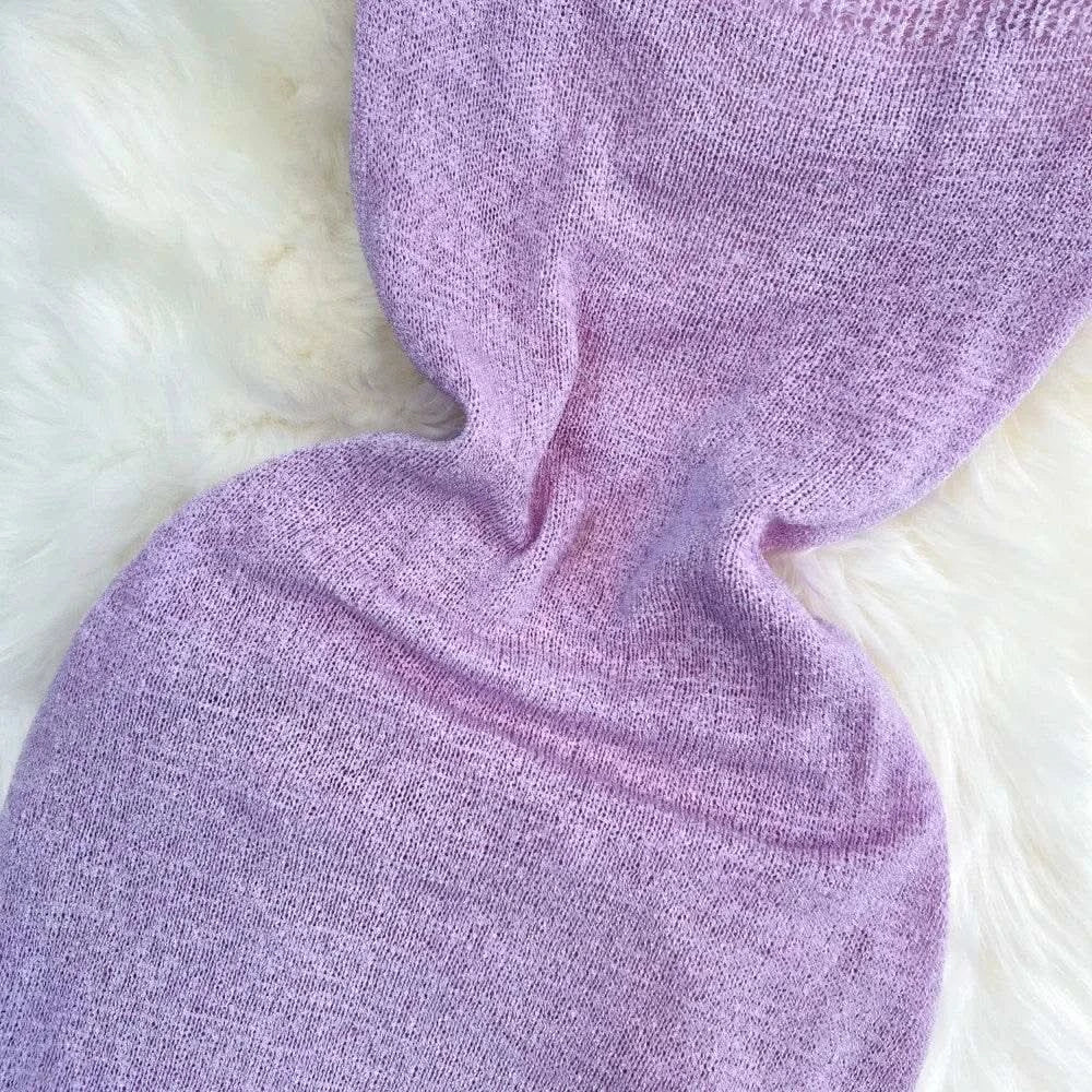 Blue/purple Summer Knit Sexy Strap Dress Women Tank Elatic Waist Bodycon Sundress Female Beach Split Backless Maxi Long Dress - M & M Global