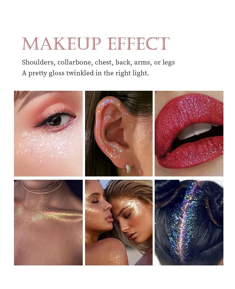 Facial&body Chameleon High Gloss Glitter Powder Long Lasting Waterproof Stage Party Glitter Eyeshadow Hair Face Body Glitter Gel - M & M Global