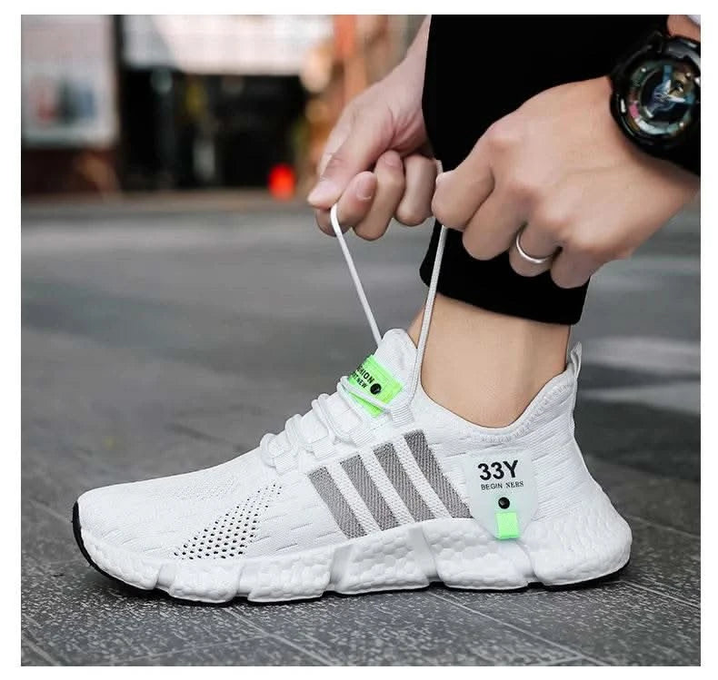 Breathable Mesh Men Shoes Trendy Lightweight Walking Flats Plus Size Male Tennis Sneakers Outdoor Running Fitness Shoes 2024 - M & M Global