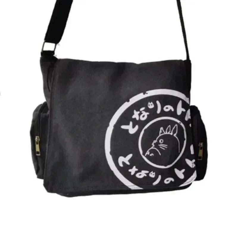 Canvas Messenger Handbag Large Capacity Washed Women Oblique Straddle Canvas Bag Simple Vintage Cartoon Leisure Shoulder Handbag - M & M Global
