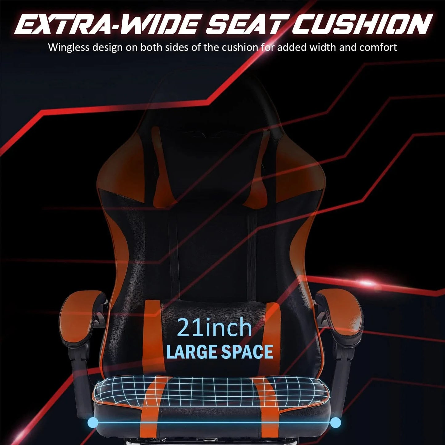 Gaming Chair, Computer Chair with Wheels, Adjustable Height Pu Leather Gamer Chair Office Desk Chair