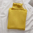 Korean High Collar Knitted Long Sleeve Base Shirt Pure Color Slimming Versatile Underwear Elegant Inner Long Top Women's Fashion