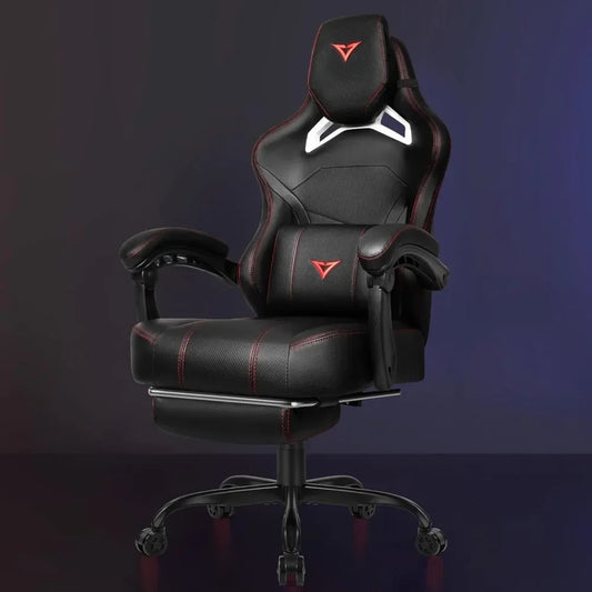 Big and Tall Gaming Chair for Adults with Footrest, 400lbs Weight Capacity Video Game Chairs for Office, Ergonomic Computer