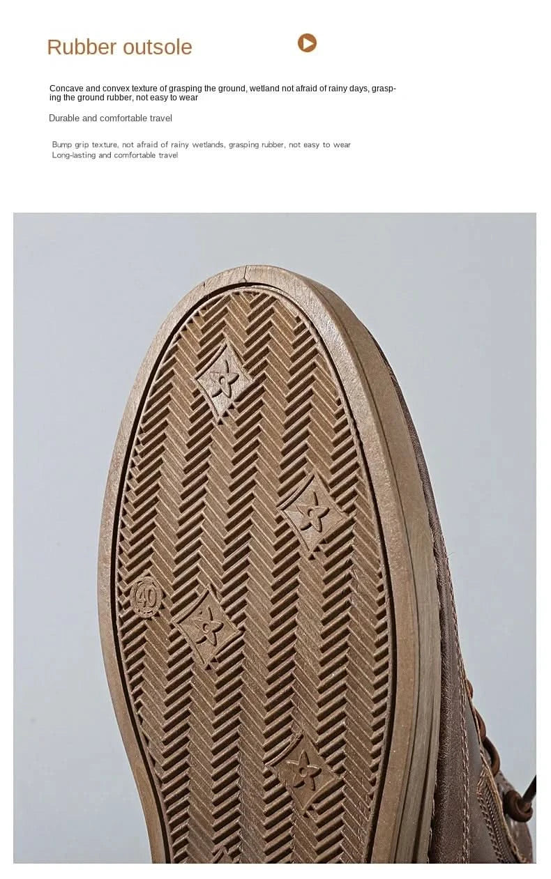 Men Boots Winter High Top Leather Shoes Fashion Cotton Shoes Fashion Ankle Boots Business Casual Outdoor Shoes Male Sneakers New - M & M Global