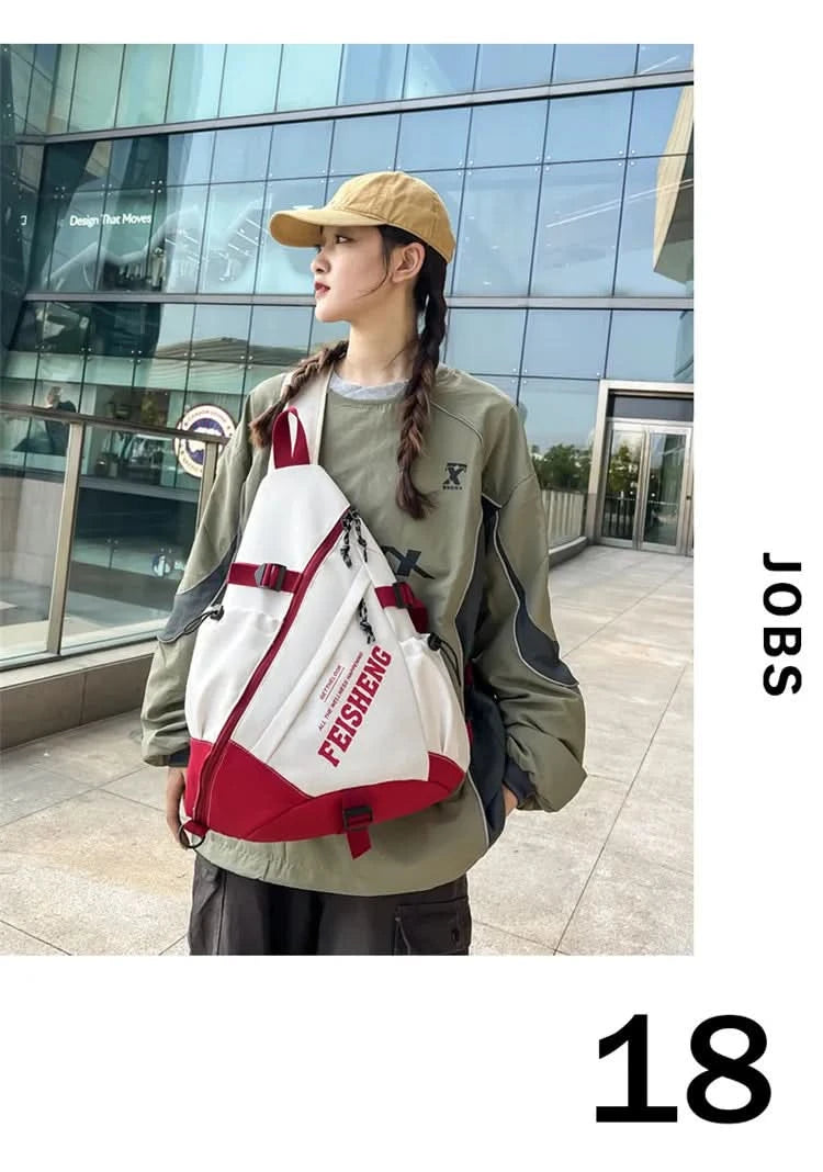 Techwear Style Outdoor Motorcycle Sport Single Shoulder Backpack Unisex Hip Hop Multifunction Chest Bag Tactical Crossbody Bag - M & M Global