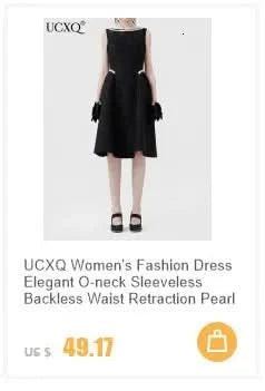 UCXQ Elegant Long Dress Fairy Style Embroidery Lace Patchwork Short Sleeve Waist Party Dresses For Women 2025 Spring Summer 9302 - M & M Global