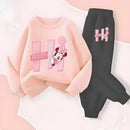 Girls' Cartoon Sweatshirt & Pants Set