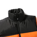 Men's Vest Jacket Autumn Winter Parkas Oversize Stand Collar Zipper Pockets Orange Windbreaker Waistcoat Plus Size Same