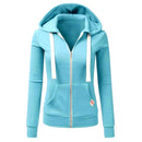 2024 Autumn/Winter New Women's Personalized Fashion Sports Hoodie Long Sleeve Drawstring Pocket Zipper Coat Woolen Sweater Top