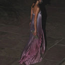 Elegant Sleeveless Off Shoulder Gradient Long Dress Women's Fashion Backless Folds Gala Gowns New Female Irregular Evening Dress - M & M Global