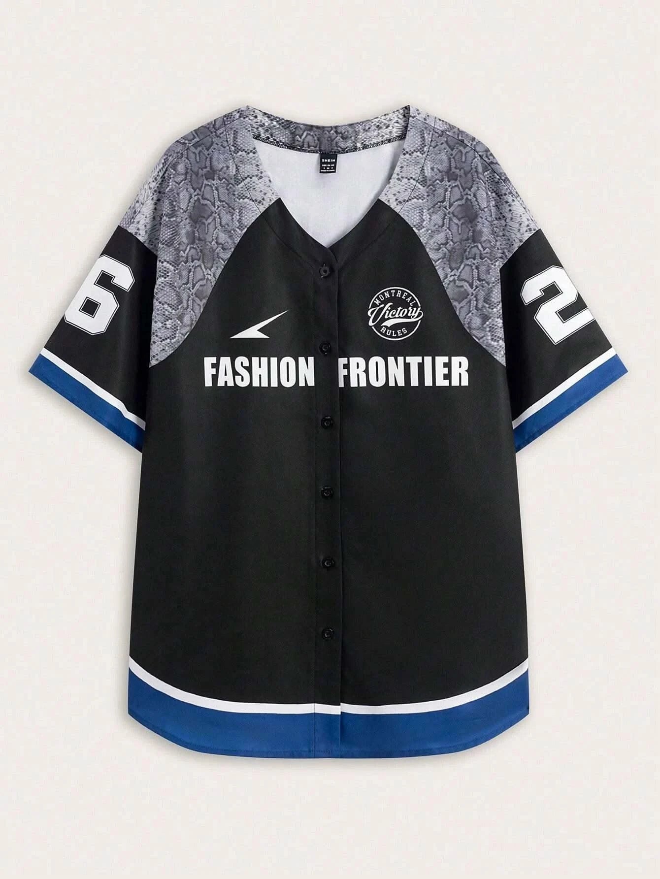 Boston Printed 2024 Summer Oversize Blouse Women Streetwear Baseball Shirt Cool Hip Hop America Half Sleeve Button Up Tops - M & M Global