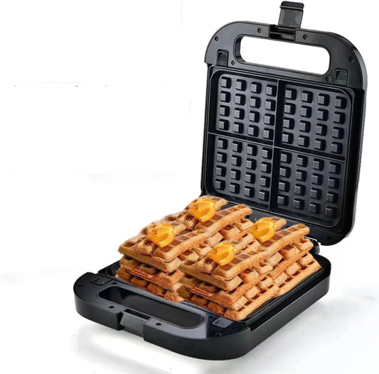 Waffle Maker Double With Removable Plates Cookie Iron Machine Non-Stick 2-Slice Belgian Breakfast Grilled Cheese,Omelette,High G - M & M Global