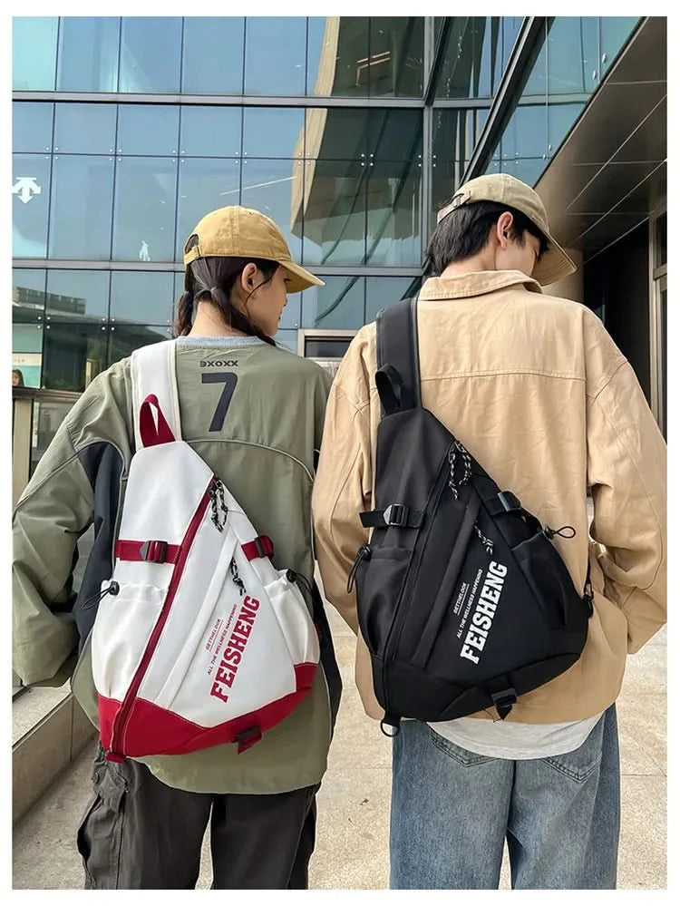 Techwear Style Outdoor Motorcycle Sport Single Shoulder Backpack Unisex Hip Hop Multifunction Chest Bag Tactical Crossbody Bag - M & M Global