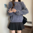Solid Color Pullover Sweater Women's Autumn and Winter Fashion Long-sleeved Bottoming  Top