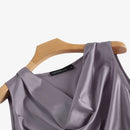 ZANZEA Fashion Cowl Neck Sleeveless Tank Tops Women Korean Style Elegant Satin Silk Solid Color Tanks Office Lady Sexy Camisole