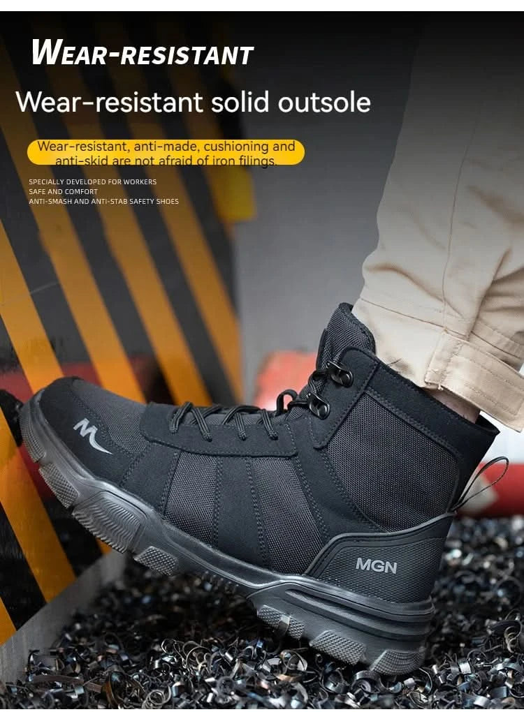Work Boots Indestructible Safety Shoes Men Steel Toe Shoes Puncture-Proof Sneakers Male Footwear Shoes Women Non Slip Work Shoes