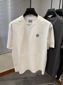 New brand summer men's silk cotton T-shirt designer custom badge design short sleeve fashionable ice silk elastic casual T-shirt