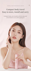 Women's 2-in-1 Dual-Head Electric Razor Painless Bikini Trimmer Wet/Dry Use Detachable Head for Ladies Pubic Hair Shaver