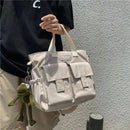Waterproof Shoulder Bag Women's Multi Pocket Nylon Messenger Bag Preppy Canvas Handbag Women - M & M Global