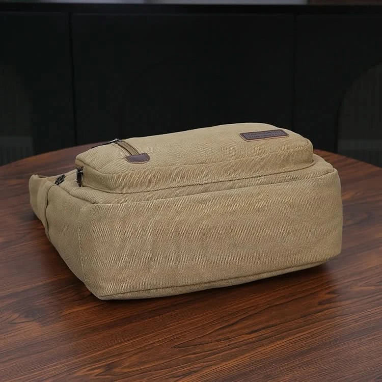 Men's Multi Pocket Casual Shoulder Bag - Adjustable Shoulder Strap, Zipper Closure, Ideal for Daily Commuting - M & M Global