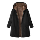 2025wish Women's Fleece Lined Hoodie Pure Color Long Sleeve Zipper Closure Comfortable Fit Sweatshirt for Autumn And Winter