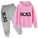 Spring Autumn Boys Girls Casual Fashion Print Pullover Long Sleeve Hoodie Tops+Pants Tracksuit 4-14 Years Children's Clothes - M & M Global