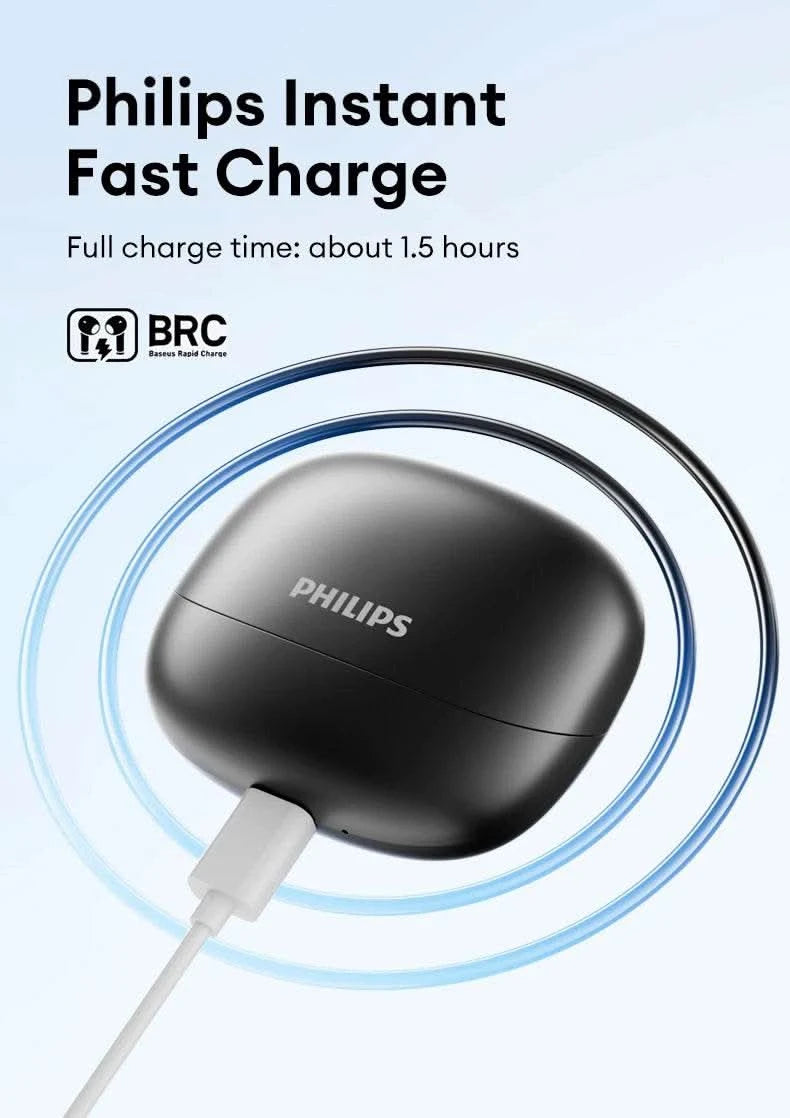 Choice Philips TAT2169 InEar Wireless Bluetooth 5.4 Earphones 3D Stereo Sound Waterproof Earbuds Game Sport Headset with Mic - M & M Global