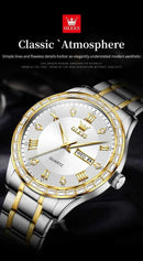 OLEVS 9906 Quartz Men's Watch Classic Fashion Men's Business Waterproof Stainless Steel Diamond dial Top Luxury Brand Men Watch - M & M Global