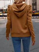 New Autumn Gothic Style Casual Long-Sleeved Hooded Short Sweater Jacket Women Fashion Zipper Sports Hoodies Y2K Sweatshirt