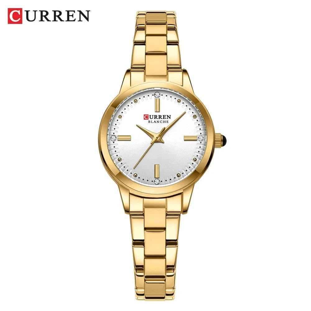 CURREN-Women's Simple Dial Wristwatch, Elegant and Charming Bracelet Quart Watches for Lady, Fashion Brand - M & M Global