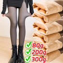 Women's New Fleece Tights Warm Winter Thicken Leggings Fake Translucent Pantyhose Thermal Sexy Stockings Female Velvet Leggings