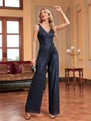 Elegant V-Neck Sequins Evening Dresses Long Luxury Women Formal Wedding Party Prom Cocktail Gowns