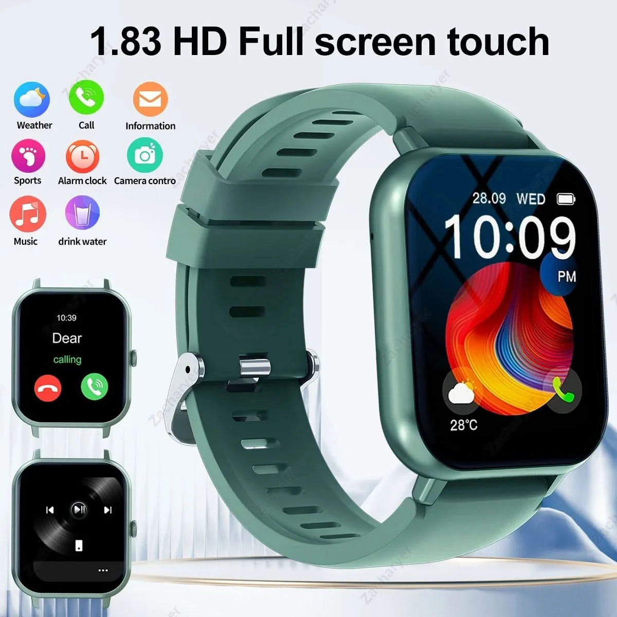 Hot Smart watch, multi-sport mode, call reminder, message reminder, custom wallpaper, compatible with iPhone/Android
