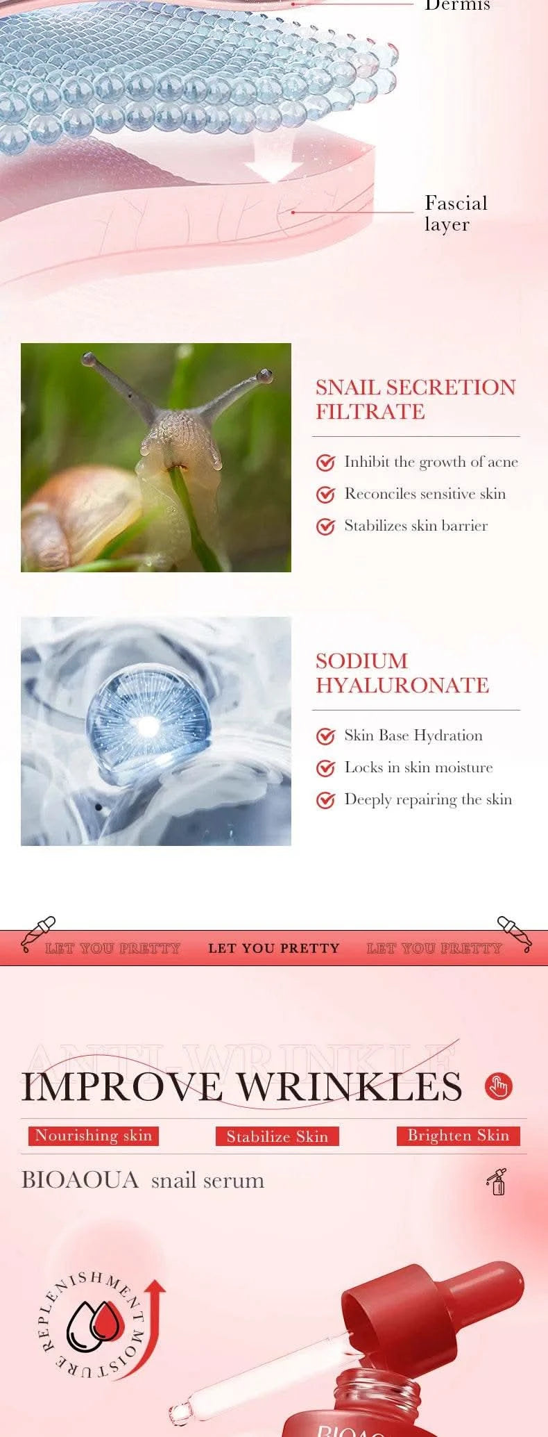 BIOAQUA Vitamin C Retinol Hyaluronic Acid Serum Moisturizing Brightening Hydrating Firming Facial Essence Beauty Face Skin Care - M & M Global