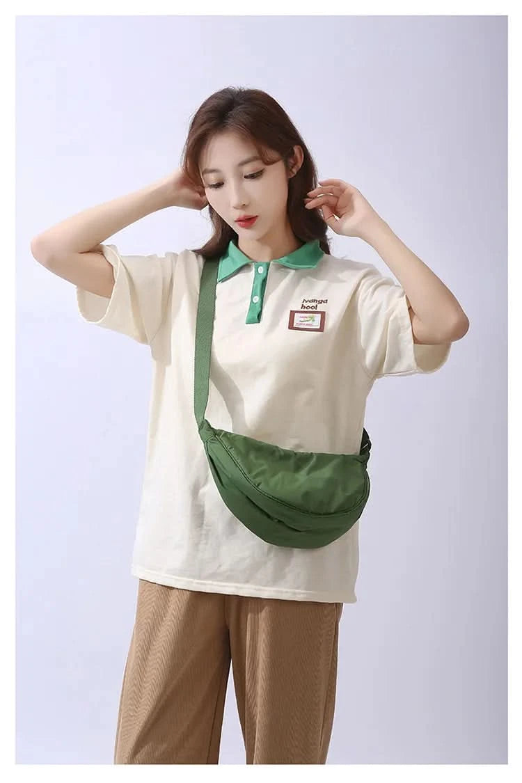 Simple Design Women's Messenger Bag Fashion Ladies Nylon Hobos Small Shoulder Bags Vintage Female Girls Purse Cloth Handbags - M & M Global