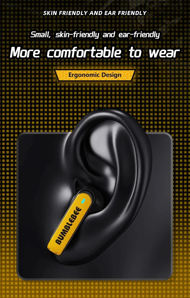 Ship From US Transformers TF-T01 Gaming Earphones Bluetooth 5.4 ENC Noise Reduction Headphones HD Call Music Earbuds Bumble Bee