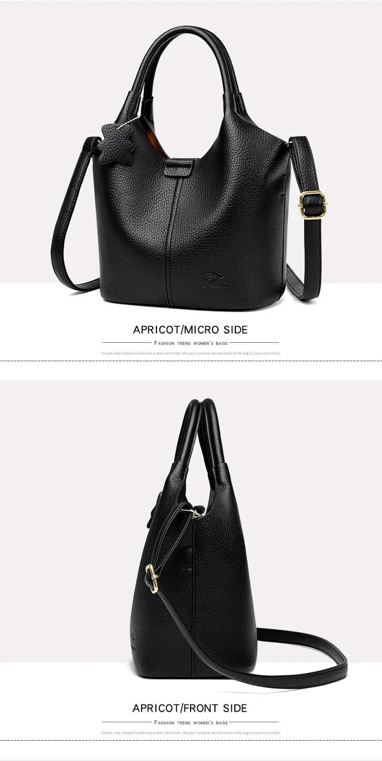 Soft Leather Handbags for Women Vintage Shoulder Bag Luxury Designer Ladies Large Capacity Bags Sac A Main - M & M Global